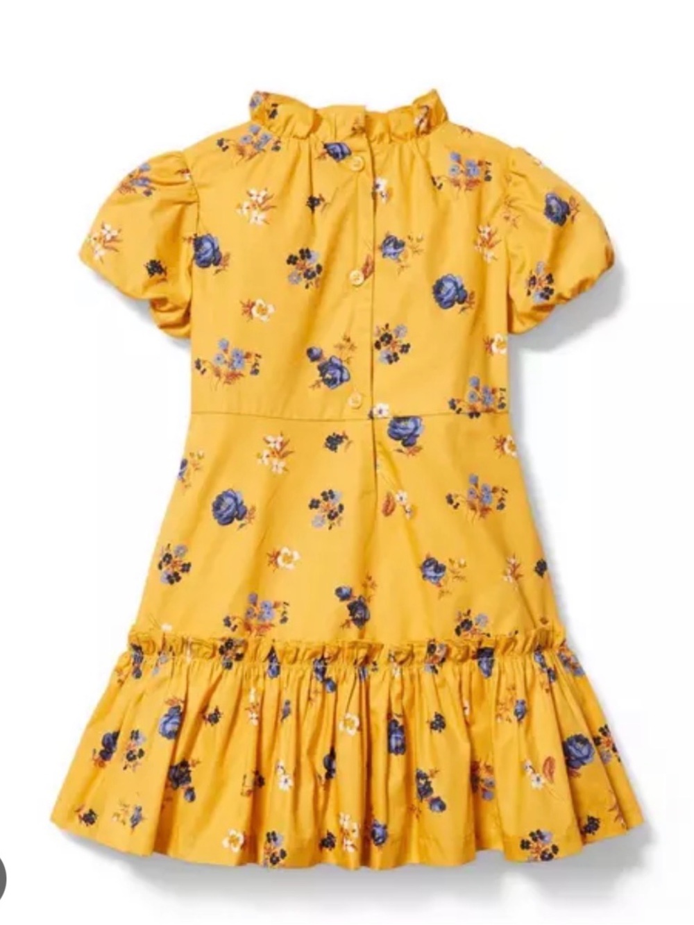 Janie and Jack Yellow Dress with Blue Floral Print